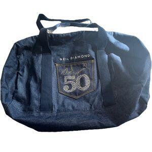 Neil Diamond 50th Anniversary Denim Dufflebag Tote With Rhinestone Accents